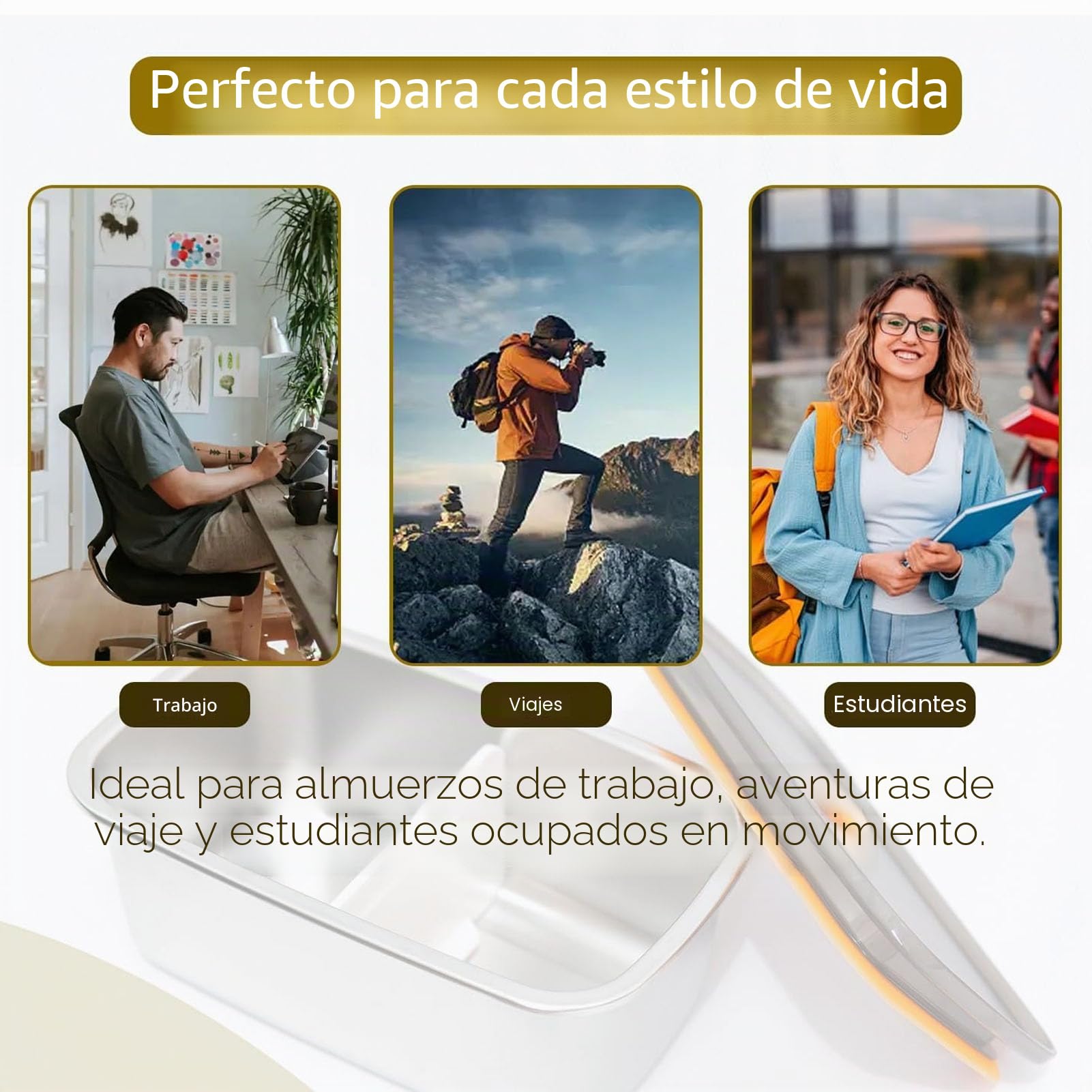 Yunir Fiambreras Eléctrica Calentador de Alimentos, 60W 1L de Capacidad, Fiambreras Portátil con Calefacción con Contenedor de Acero Inoxidable 304 para Camión, Oficina, Escuela