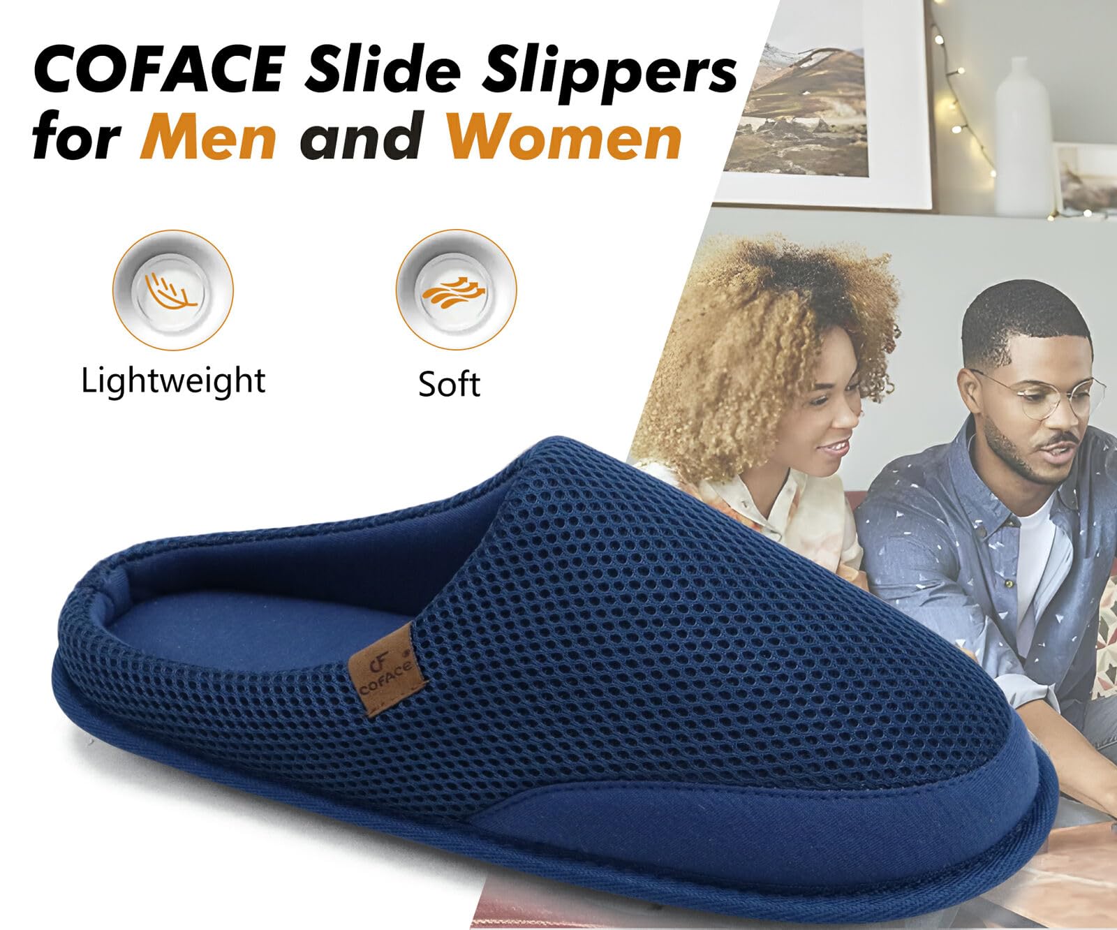COFACE Pantofole da Uomo Invernali Calde Ciabatte da Casa Comoda Memory Foam Feltro Scarpe con Antiscivolo Suola Taglia 40-49