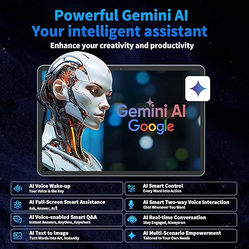 Miniatura 7 de Tablet Android 15 2026 con teclado, 24 GB de RAM + 256 GB de ROM (expansión de 2 TB), tableta de 10 pulgadas con Gemini AI, Octa-Core, 8000mAh, GMS,