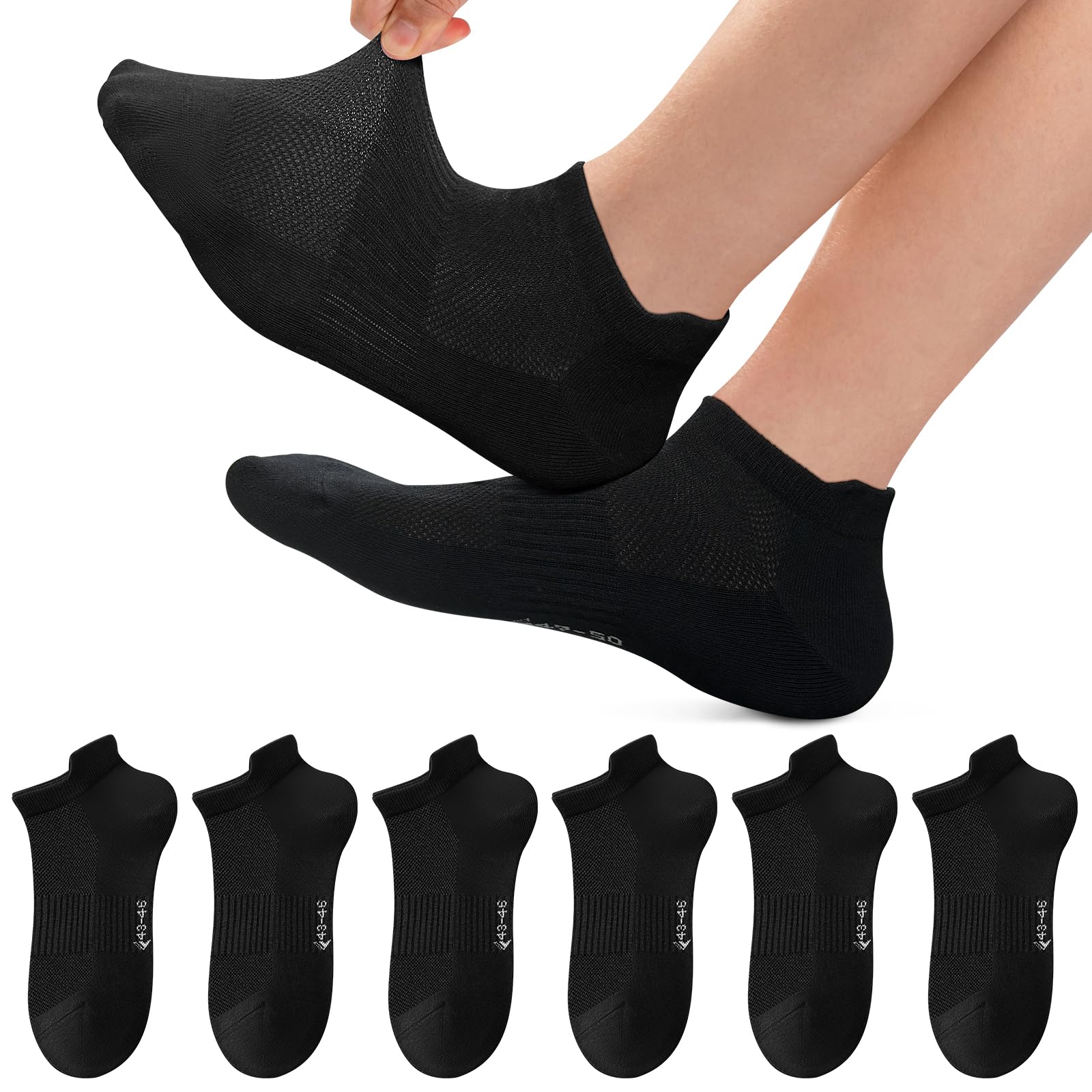 Fullluwaa Sneaker Socken Herren Damen, 6/10 Paar, Kurze Sportsocken, Baumwolle Socken, Atmungsaktiv Laufsocken | Herren Damen, Atmungsaktiv, Baumwolle