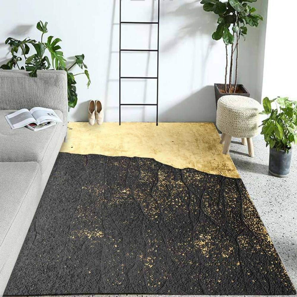 Tapis abstrait jaune noir en velours de cristal haut de gamme 80x160