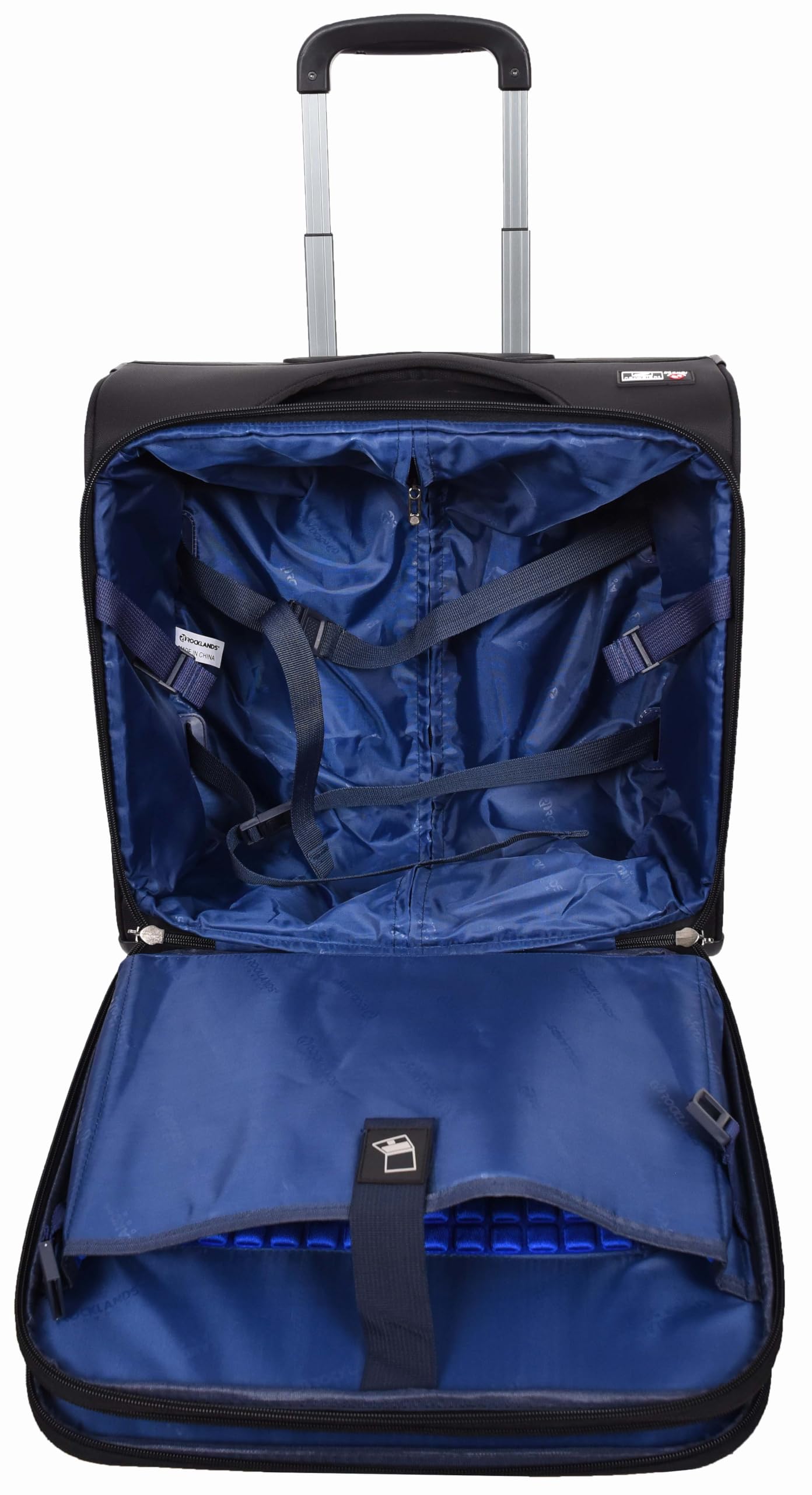 House Of Leather - Maletín de viaje para piloto, organizador de negocios, trolley de oficina, bolsa de cabina, 4 ruedas, Black, Cabin