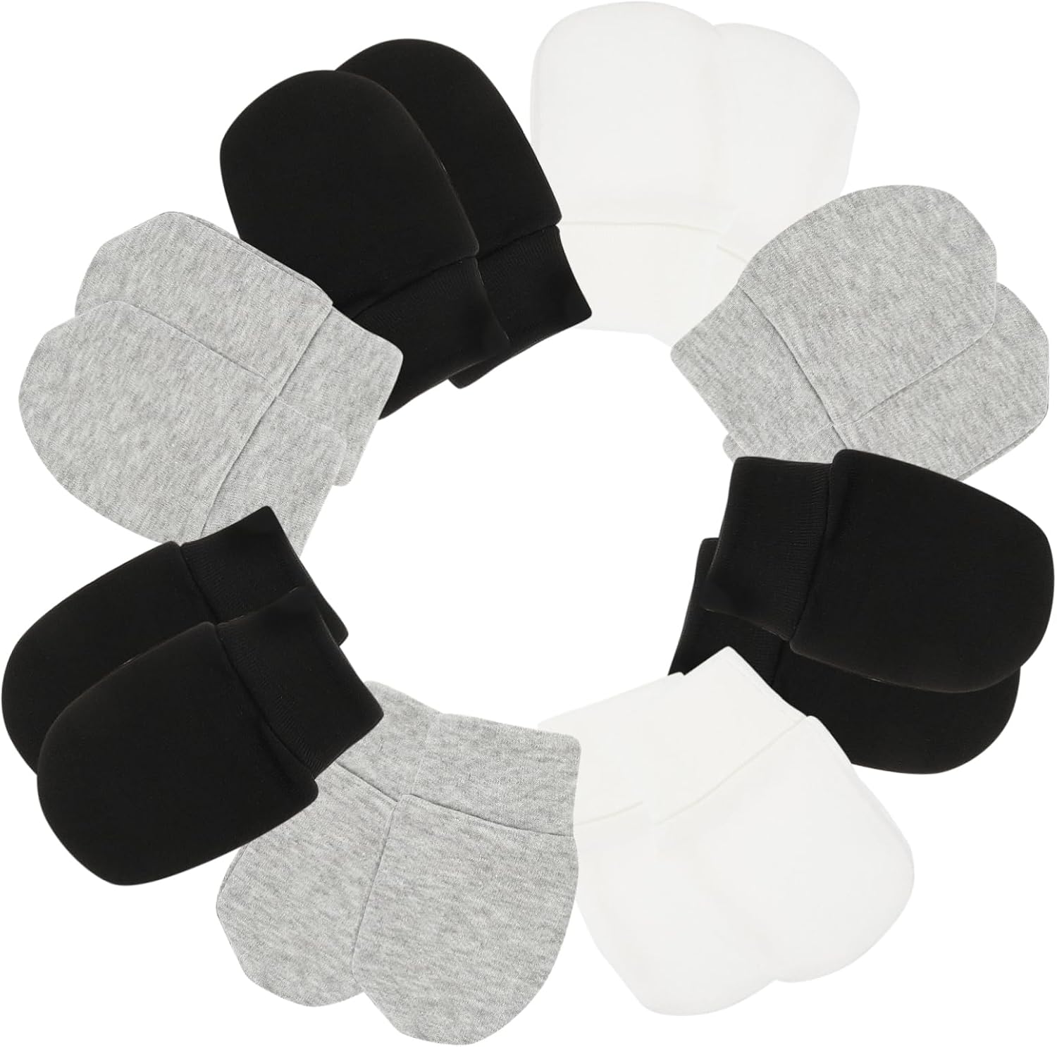 9pairs Newborn Mittens Scratch Mittens Comfortable and Soft Cotton Gloves for Girl Boy No Scratch