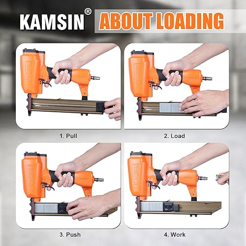 Miniatura 6 de 21N838 Grapadora neumática de construcción de alambre pesado, calibre 16, corona de 7/16 pulgadas, grapas de 3/4-1 1/2 pulgadas de longitud