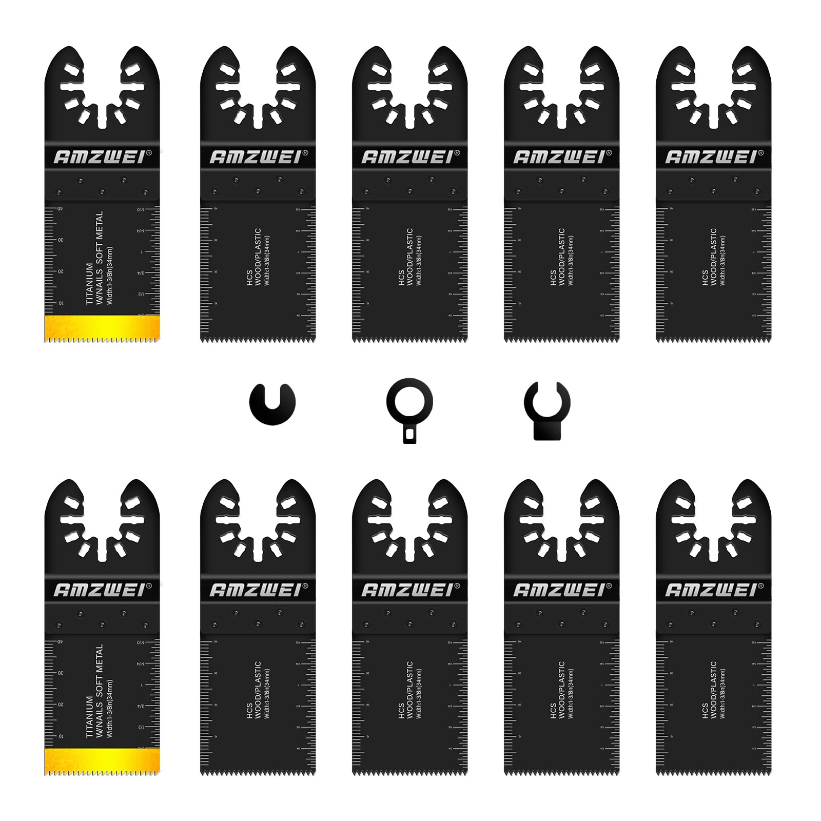 10 PCS Multi Tool Blades Universal Multitool Blades for Wood Plastics Metal, Multi Tool Accessories Compatible with Dewalt, Milwaukee, Makita, Ryobi