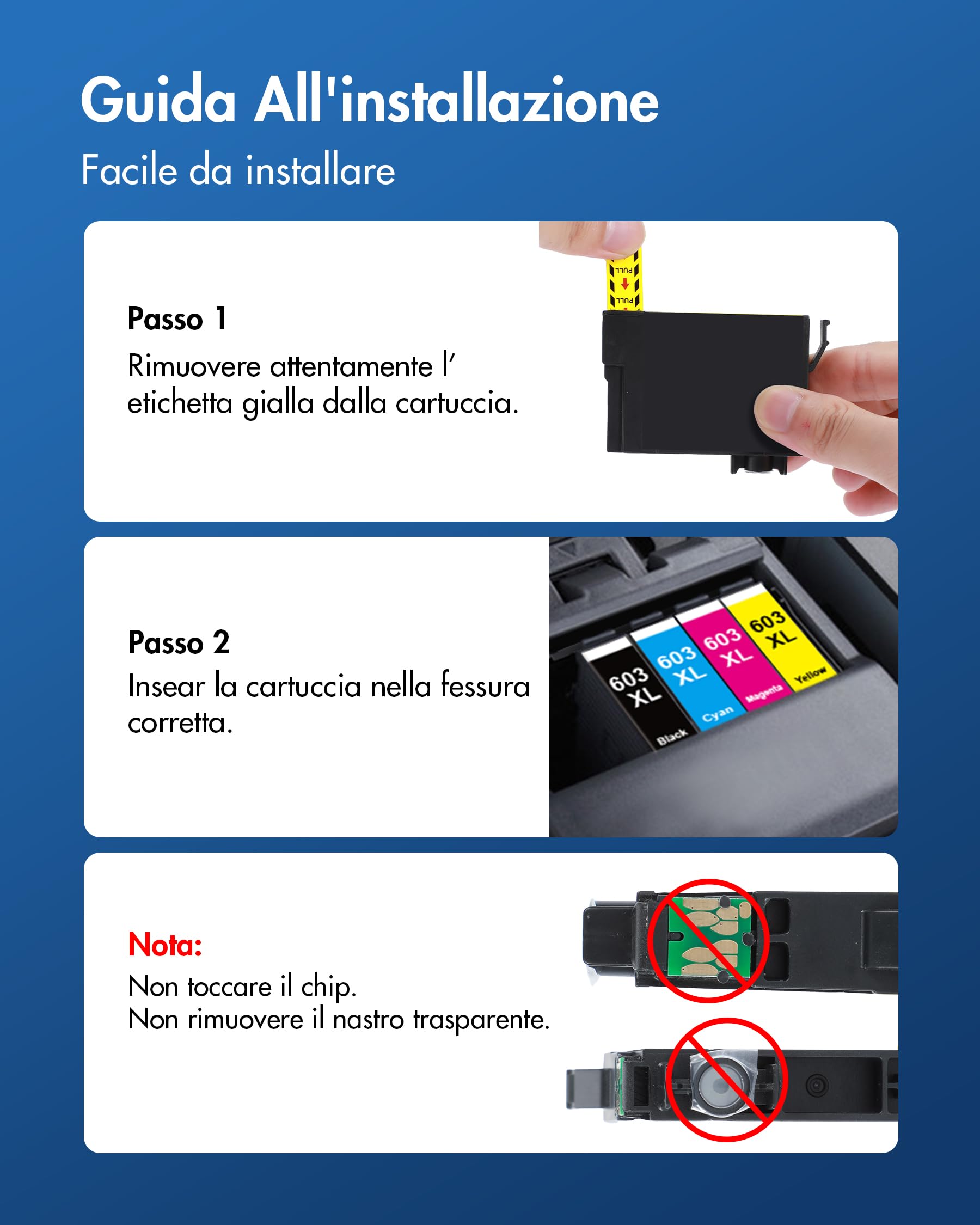 VIPGOOD 603XL Cartucce d'inchiostro Compatibili per Epson 603 XL per WF-2810 WF-2830 WF 2820 XP-2100 XP-3100 XP-4100 XP-2105 XP-2150 XP-3105 (Nero Ciano Magenta Giallo, 5-Pack)
