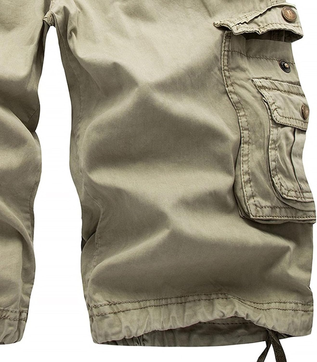 Maiyifu-GJ 2 Pack Men's Lightweight Cotton Cargo Shorts Elastic Waist Multi-Pockets Hiking Shorts Casual Athletic Short Pants