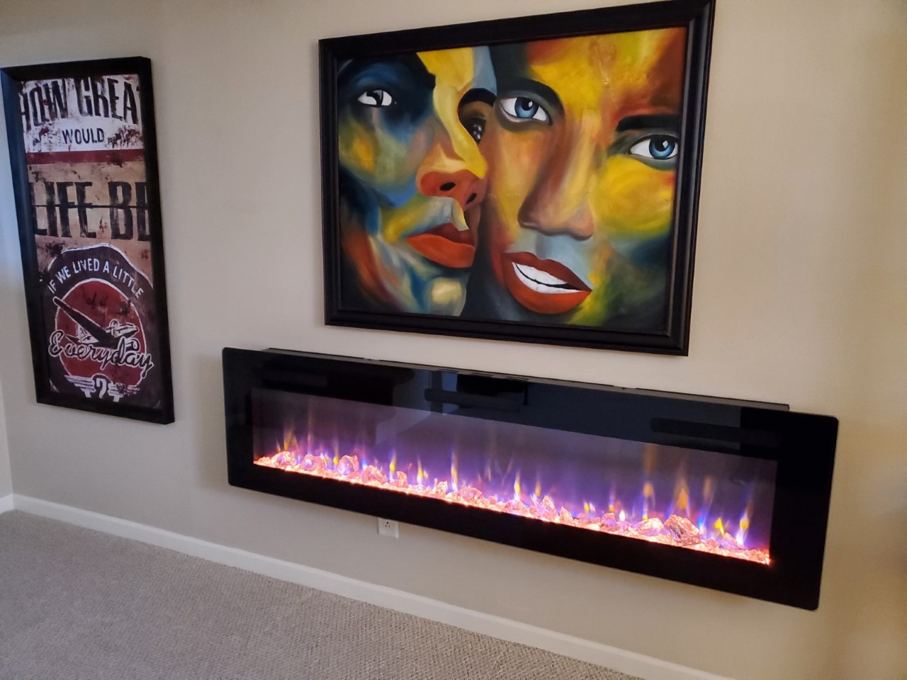 50/mo Finance Dimplex Sierra 60" Linear Electric Fireplace (Model