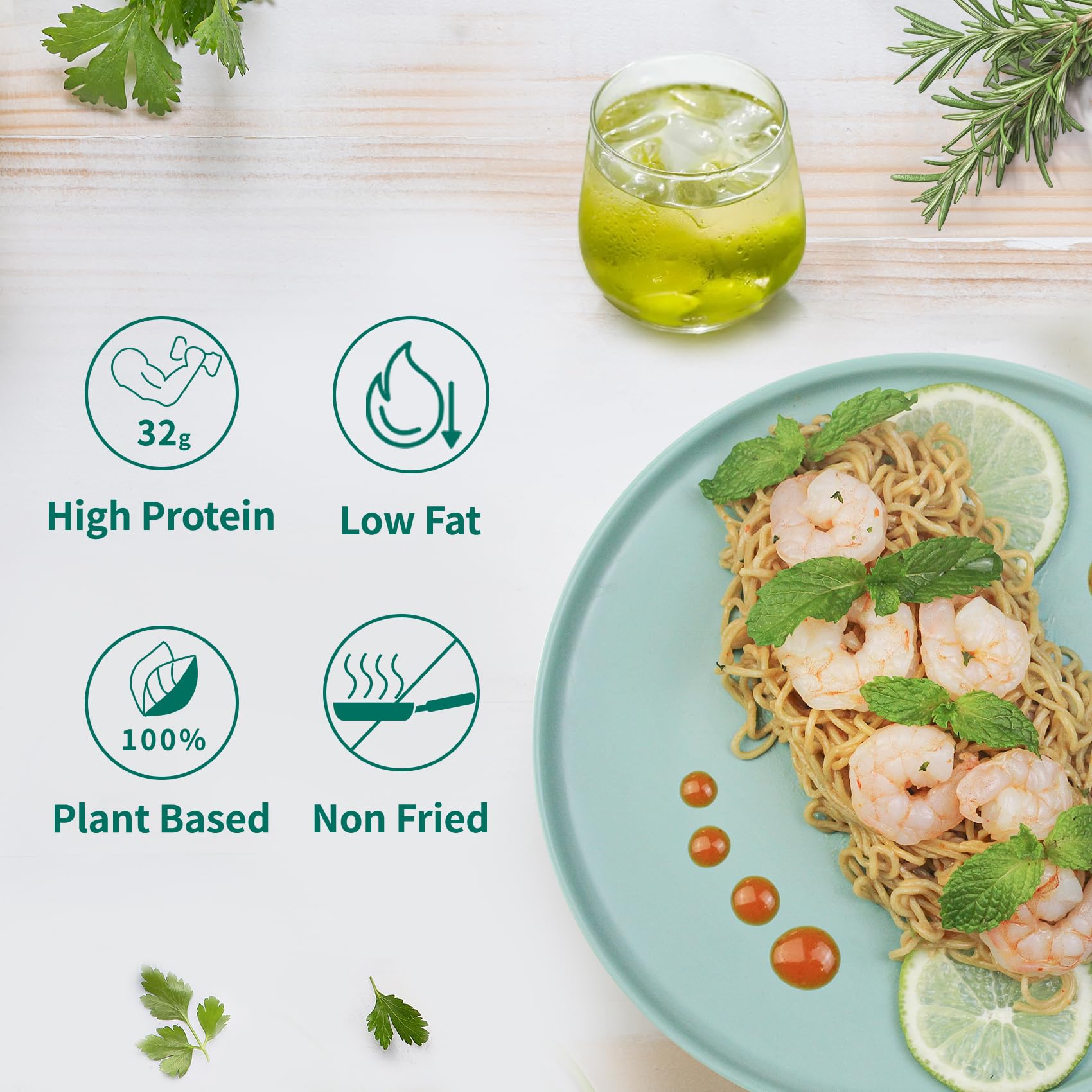VOLO VERO Protein (32g) Ramen Variety Pack - Chicken, Spicy “Beef, Kimchi, Curry”, 8 Packs Instant High Protein Ramen Noodles Soup, Plant-Based, Non-Fried, Vegan, Low Fat, Egg & Dairy Free Healthy Meal