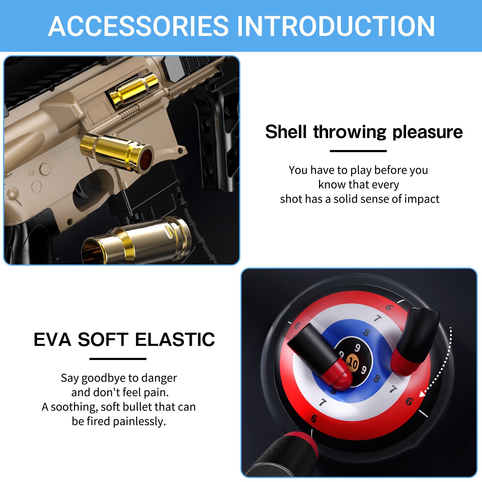 Spielzeug Pistole,Schaumstoff-Blaster,Soft Foam Bullet Blaster Toy,Schaumstoff-Blaster Toy Gun,Soft Foam Bullet Toy,Blaster Toy Gun,Sicherheitstraining oder Spiel,für 14+