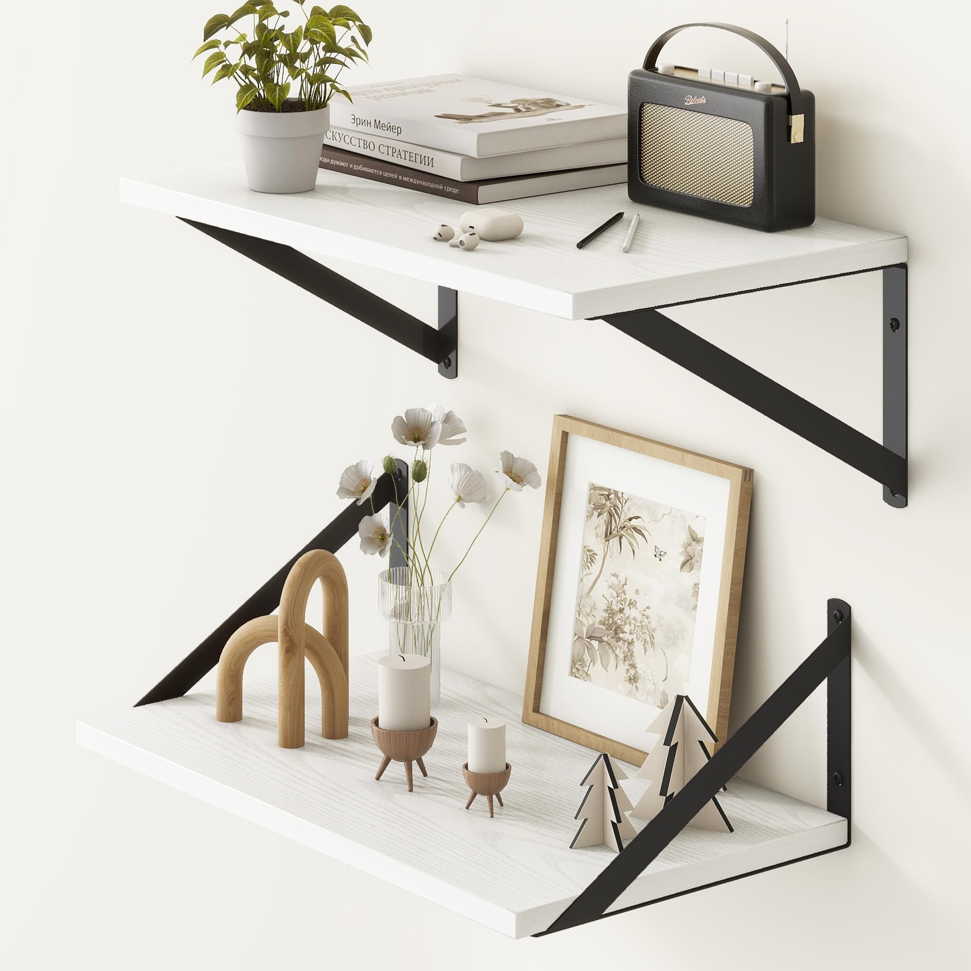 Fun Memories White Floating Shelf Set of 2