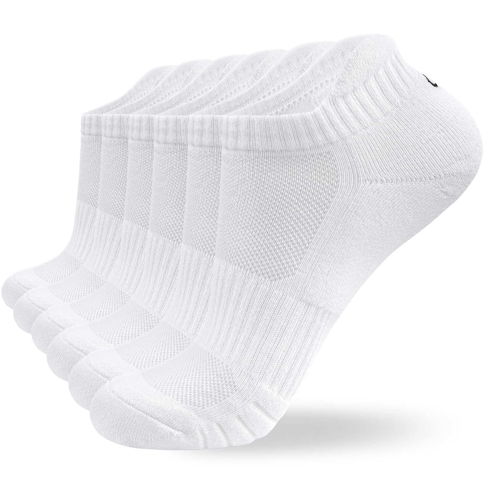 coskefy 6 Paar Sneaker Socken Herren Damen Baumwolle Sportsocken Kurz Running Socken Laufsocken Knöchelsocken Schwarz Weiß Grau Atmungsaktiv