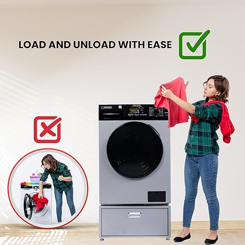 Miniatura 9 de Equator Pedestal de lavandería con cajón (negro)