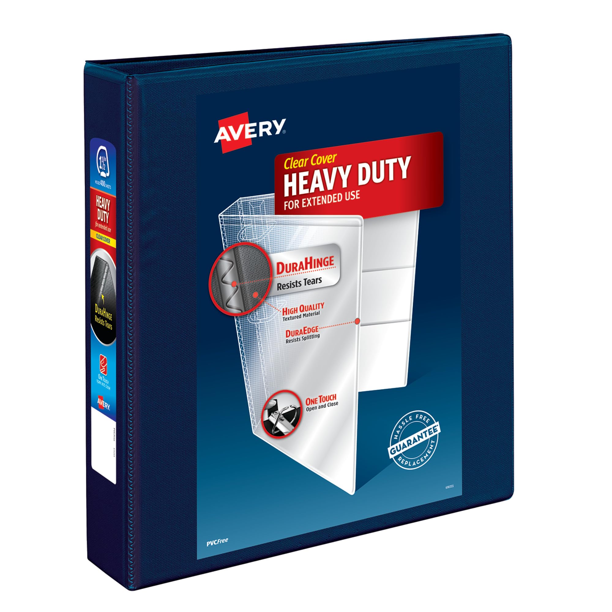 Avery Ağır Hizmet Tipi Görünüm 3 Halka Bağlayıcı, 1.5 "Tek Dokunuşla EZD Halka, 1 Lacivert Bağlayıcı (79805)