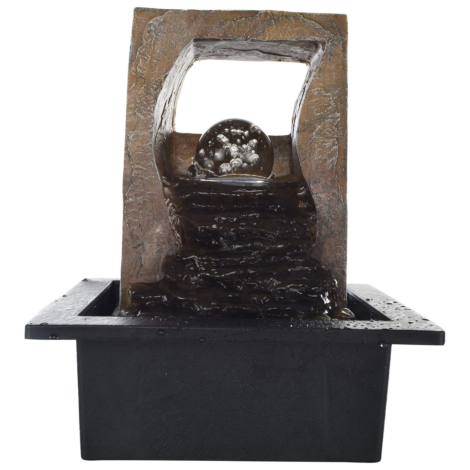 eCraftIndia Premium Decorative Polystone Water Fountain (21 cm x 18 cm x 25 cm, Brown, WFGW11592)
