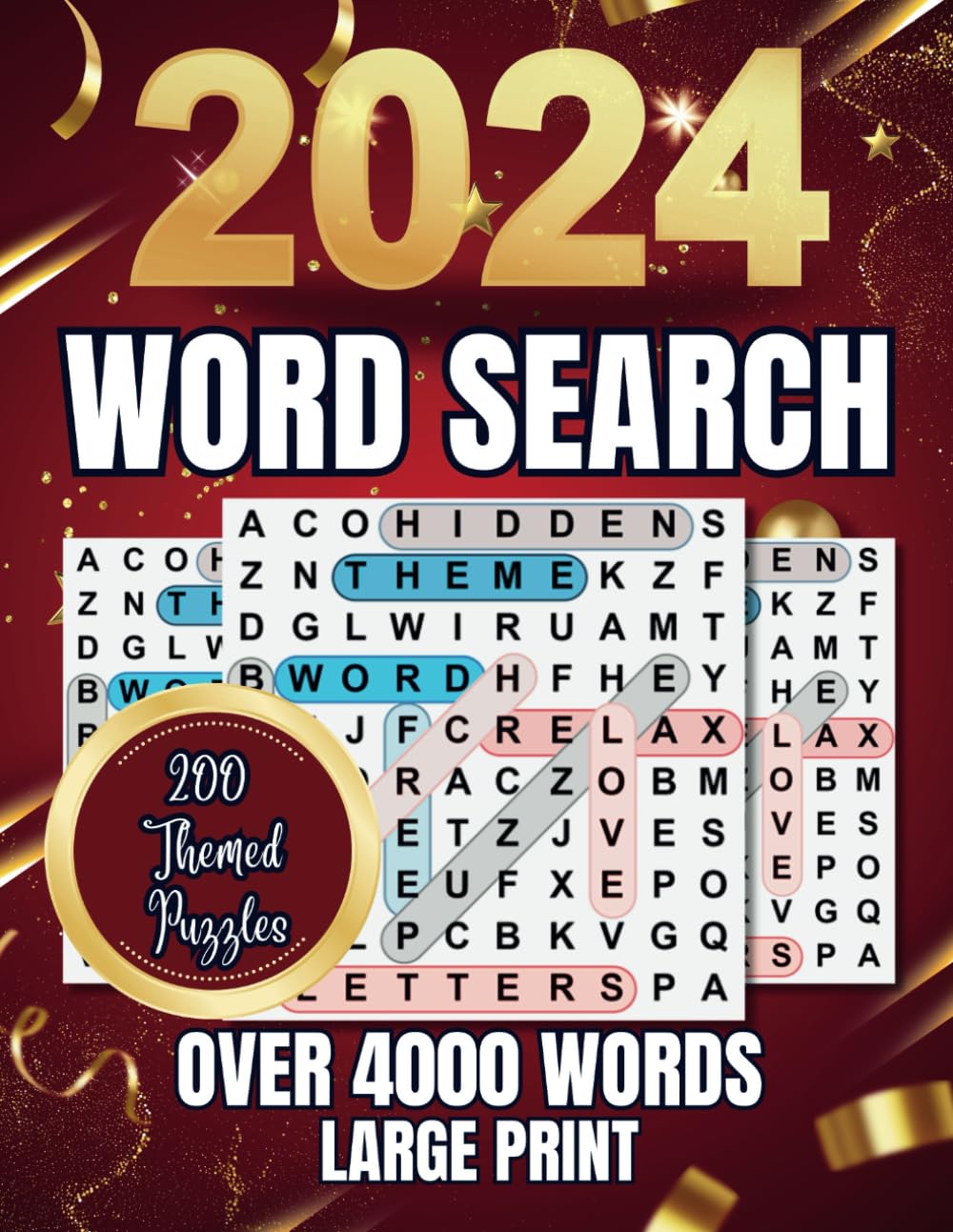 4000 Word Search for Adults Large Print (200 Themed Puzzles): Relaxing Big Font Wordfind, Anti-Eye Strain, Puzzle Book for Adults, Seniors to Have Fun and Relax Large Print