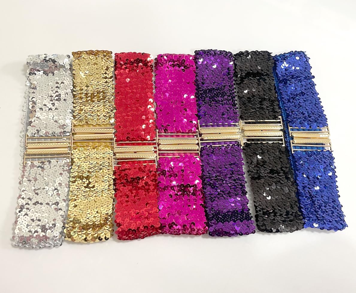Cotim Coyin Sequins Belts for Women, Glitter Rhinestone Skinny Belts Sparkly Bling Belt for Dress Jeans Pants