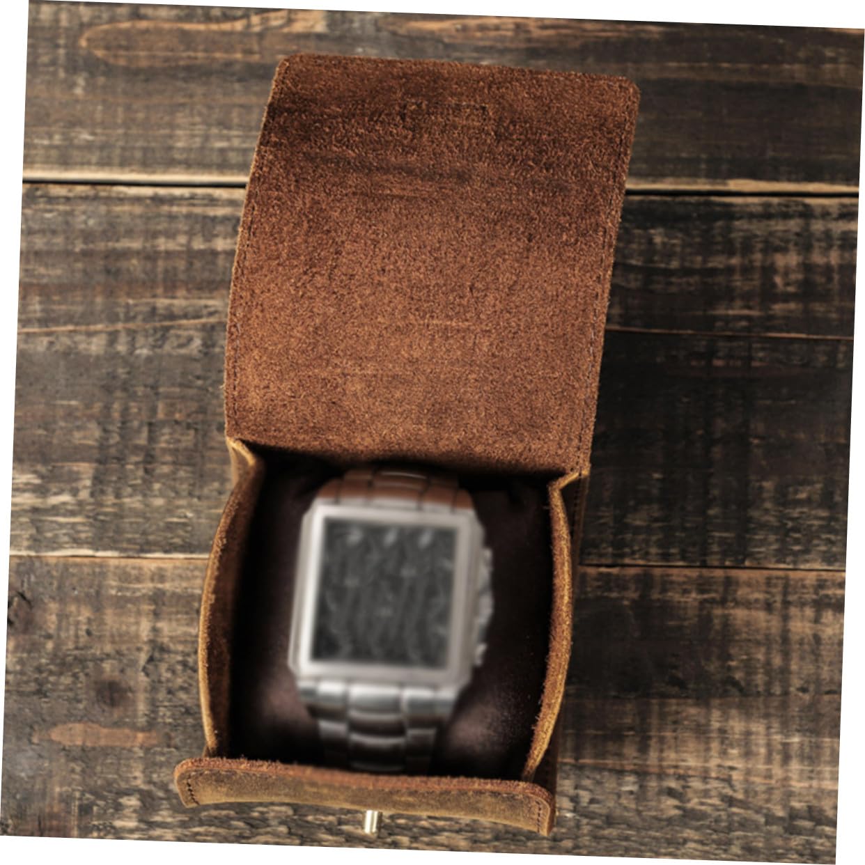 Estuche para Reloj Individual Caja de Viaje Enrollable para Relojes de Hombre y Mujer Diseño de Botón Portátil