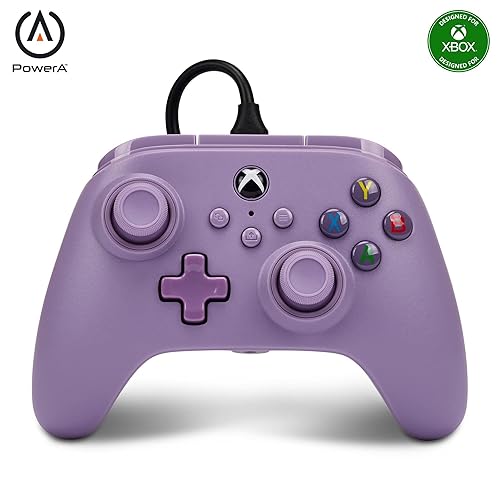 PowerA Nano Enhanced Wired Controller for Xbox Series X|S - Lilac, portable, compact, gamepad, video game, gaming controller, works with Xbox One and Windows 10/11 - Lilac