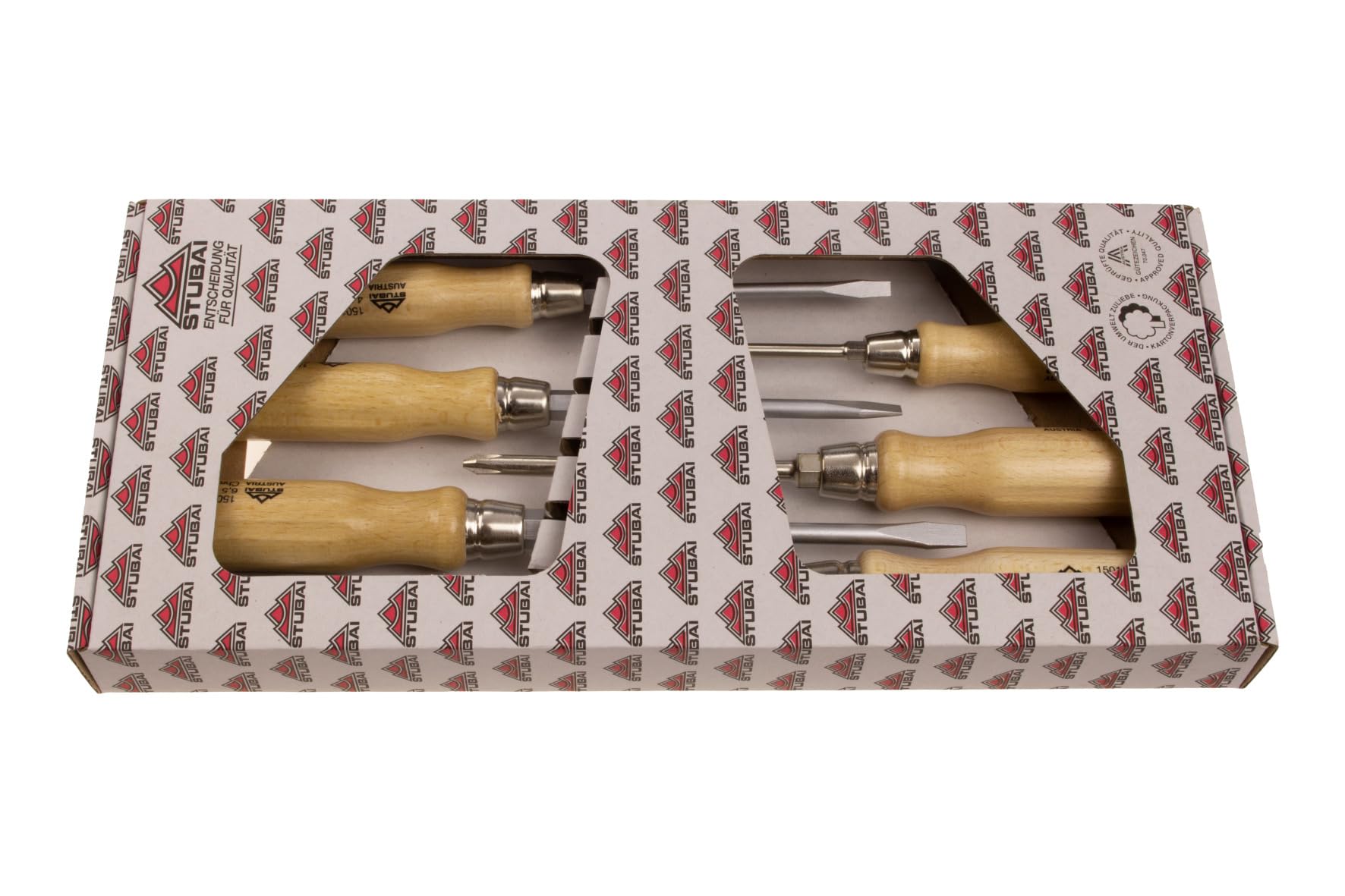 Stubai 158006 - Pack de 6 atornilladores (mango de madera)