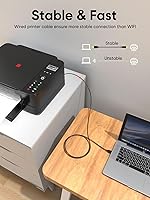 Vista 2 de CableCreation Cable de impresora USB de 3.3 pies, cable de impresora 2.0 a computadora, cable USB A a B de alta velocidad para HP, Brother, Epson