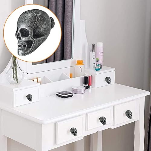 Miniatura 4 de BAMI-LEE House Pomo vintage de calavera para armario, 4 piezas para muebles de cocina, aparador, armario con tornillos (lata antigua)