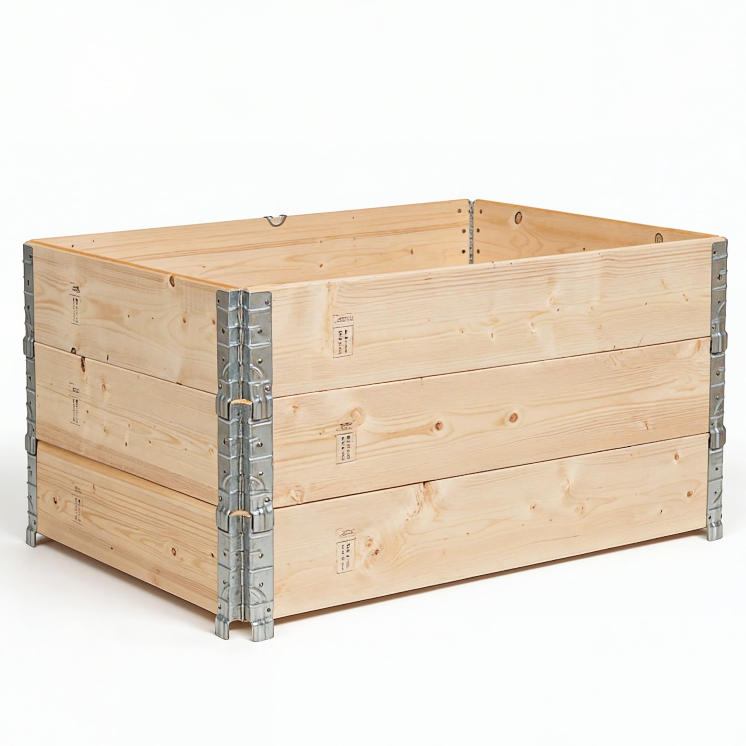 Krog® Hochbeet Holz 120x80x60 cm aus stabilem Palettenrahmen – stapelbares Hochbeete-Kit für Garten – ideal als Gemüsebeet, Kräuterbeet oder erweiterbar zum Hochbeet mit Frühbeetaufsatz