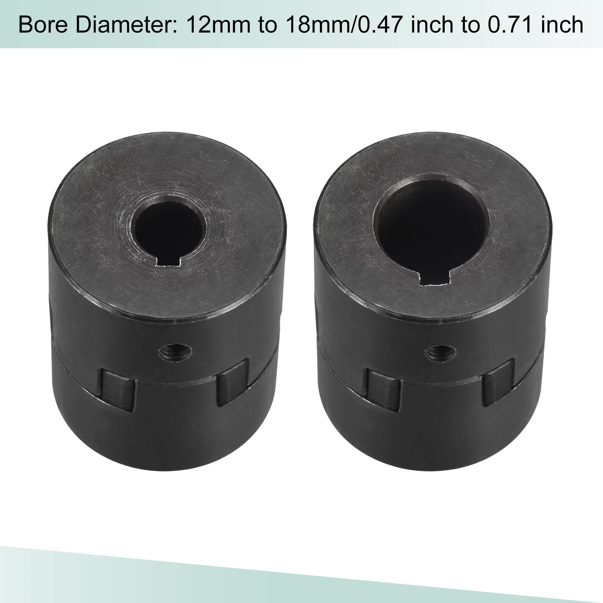 sourcing map Flexible Coupleur Arbre 12mm à 18mm 53mm x 44,5mm Accouplement Moteur Joint