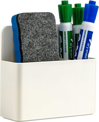 Simetufy Soporte magnético para marcadores de borrado en seco, blanco, 1 paquete