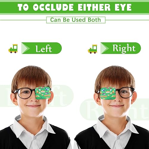 Miniatura 4 de 8 parches de ojos para niños, parche para gafas para cubrir cualquier ojo, parche de tela de dibujos animados para niños y niñas (estilo lindo)