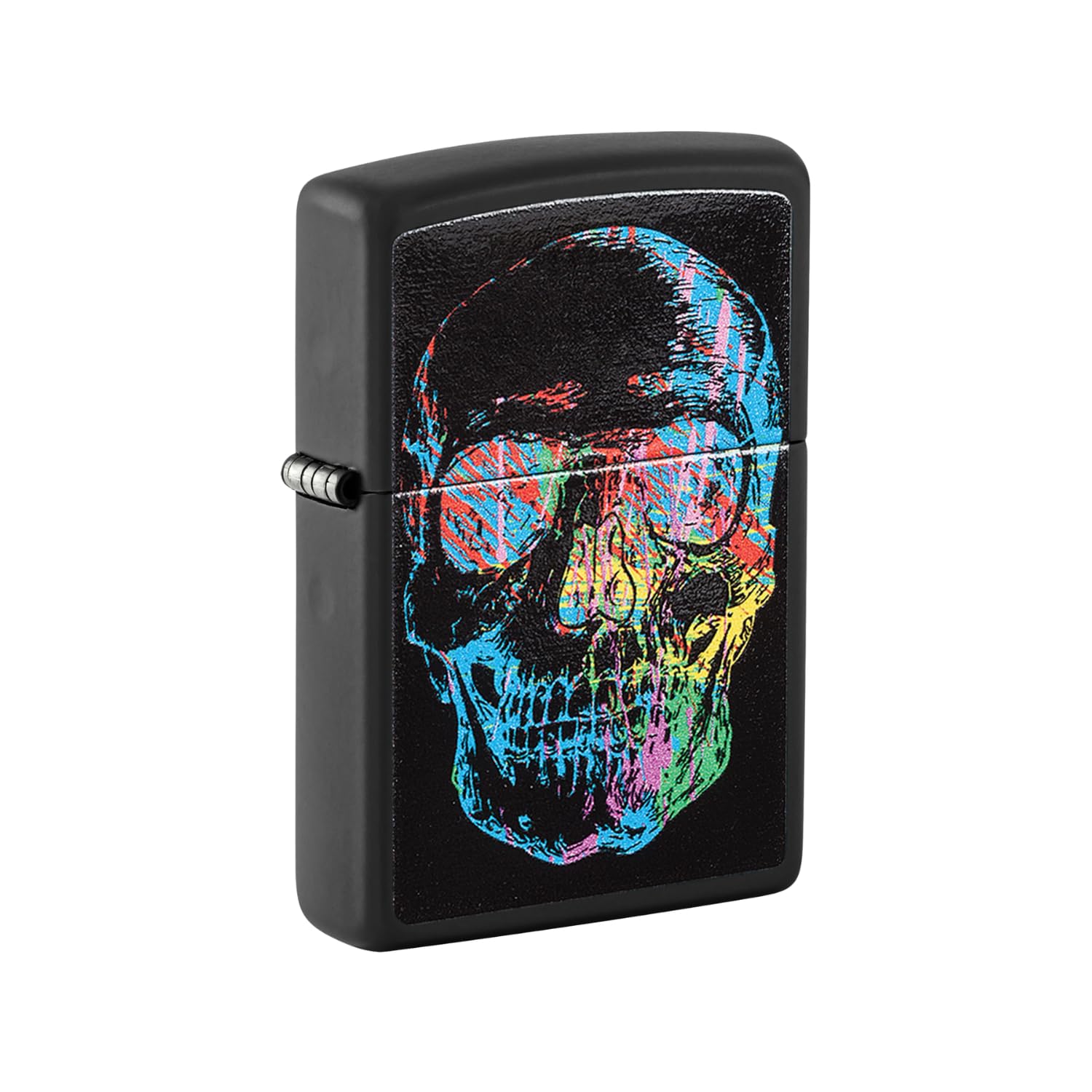 Colorful Skull Pocket Lighter, Black Matte