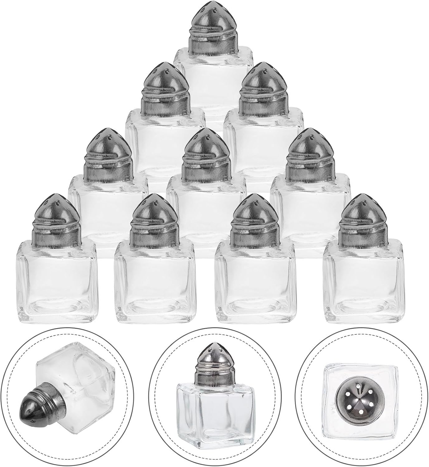 10Pcs Portable Mini Seasoning Bottles with Airtight Salt Pepper Shakers for Kitchen and Outdoor Camping Space-saving Spice Storage Jars
