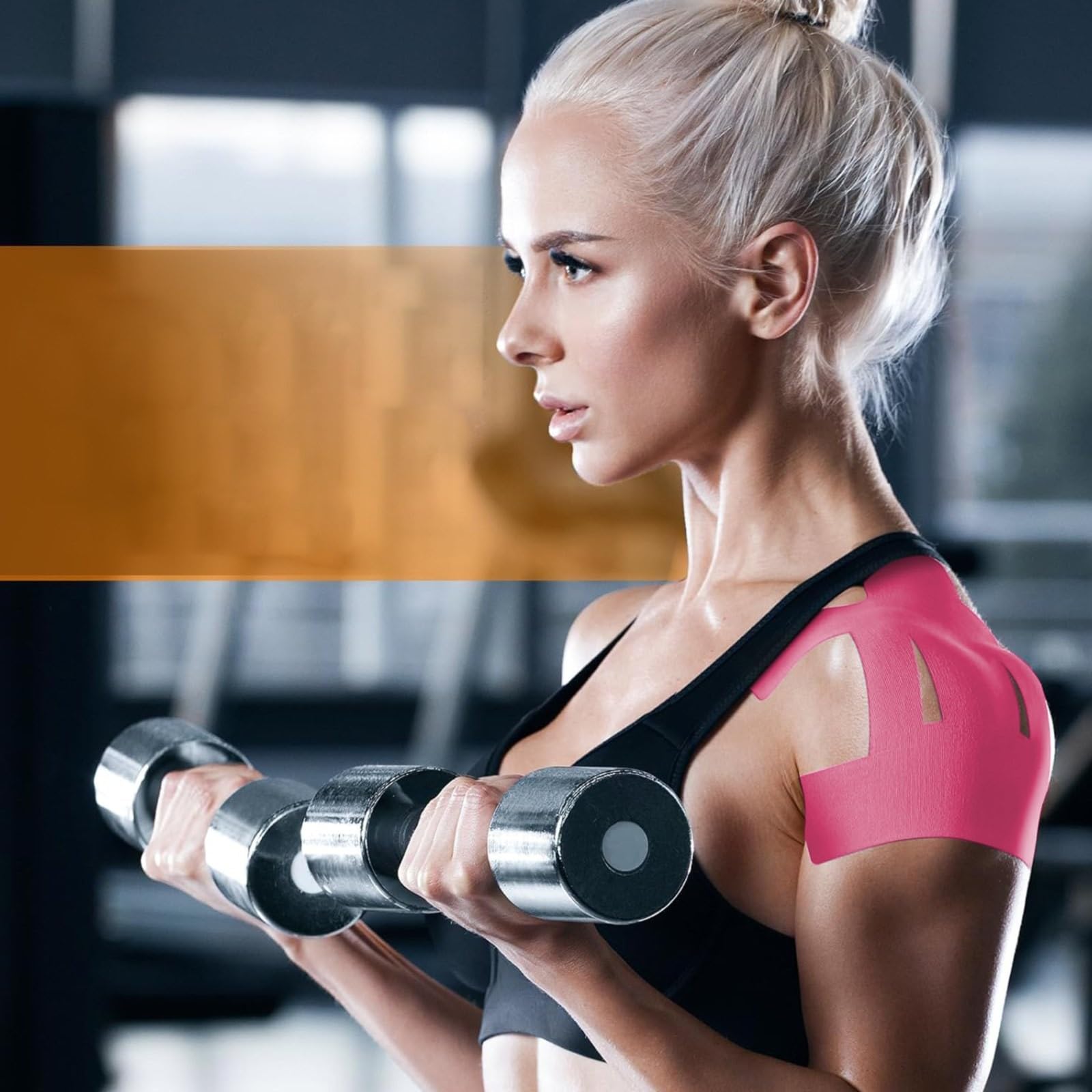 Precut Kinesiotapes Knie Tape,Nacken Vorgeschnitte-vorgeschnitten Kinesiologie Tape Sport Tapes Kinesiotape,wasserfest&Hautfreundlich Profi Tape Knieschmerzen Knie Haltungskorrektur (100, PINk)