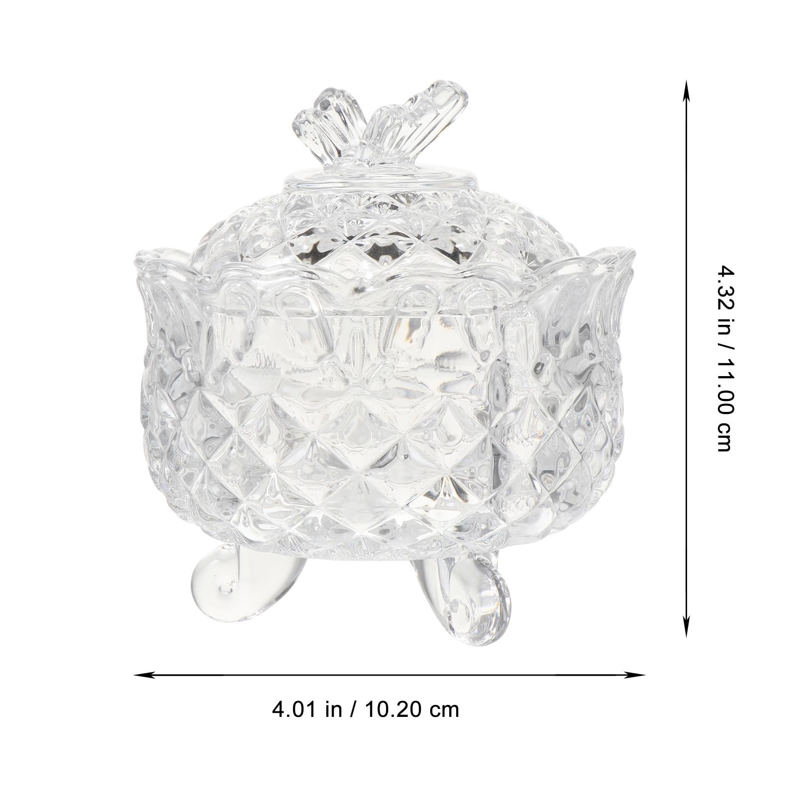 SHOWERORO Tarro de Cristal Transparente Práctico y Elegante Tapa en Forma de 2 Piezas para Almacenar Dulces Adecuado para Frutos Secos y Snacks en Cocina