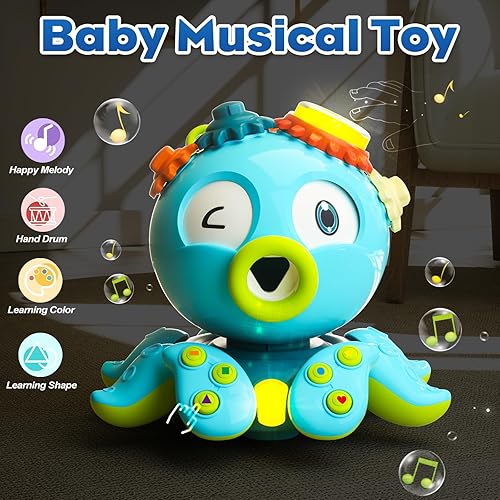 Miniatura 6 de Cute Octopus Crawling Toy, Interactive Baby Musical Toys, Infant Early Learning Educational Toy with Light & Sound, Multifunctional Baby Tummy Time