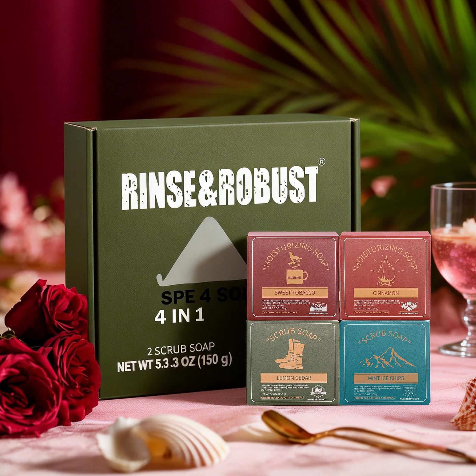 Rinse & Robust Natural Exfoliating Bar Soap for Men