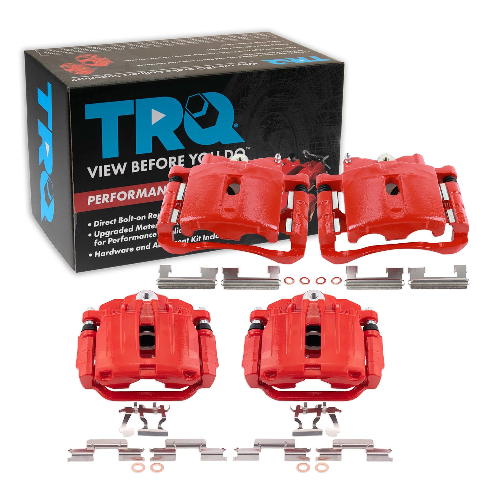 TRQ Brake Caliper Set Performance Compatible with 2003-2005 Chevrolet Astro 1999-2002 Silverado 1500 2000-2001 Tahoe GMC Safari Sierra 1500 Yukon