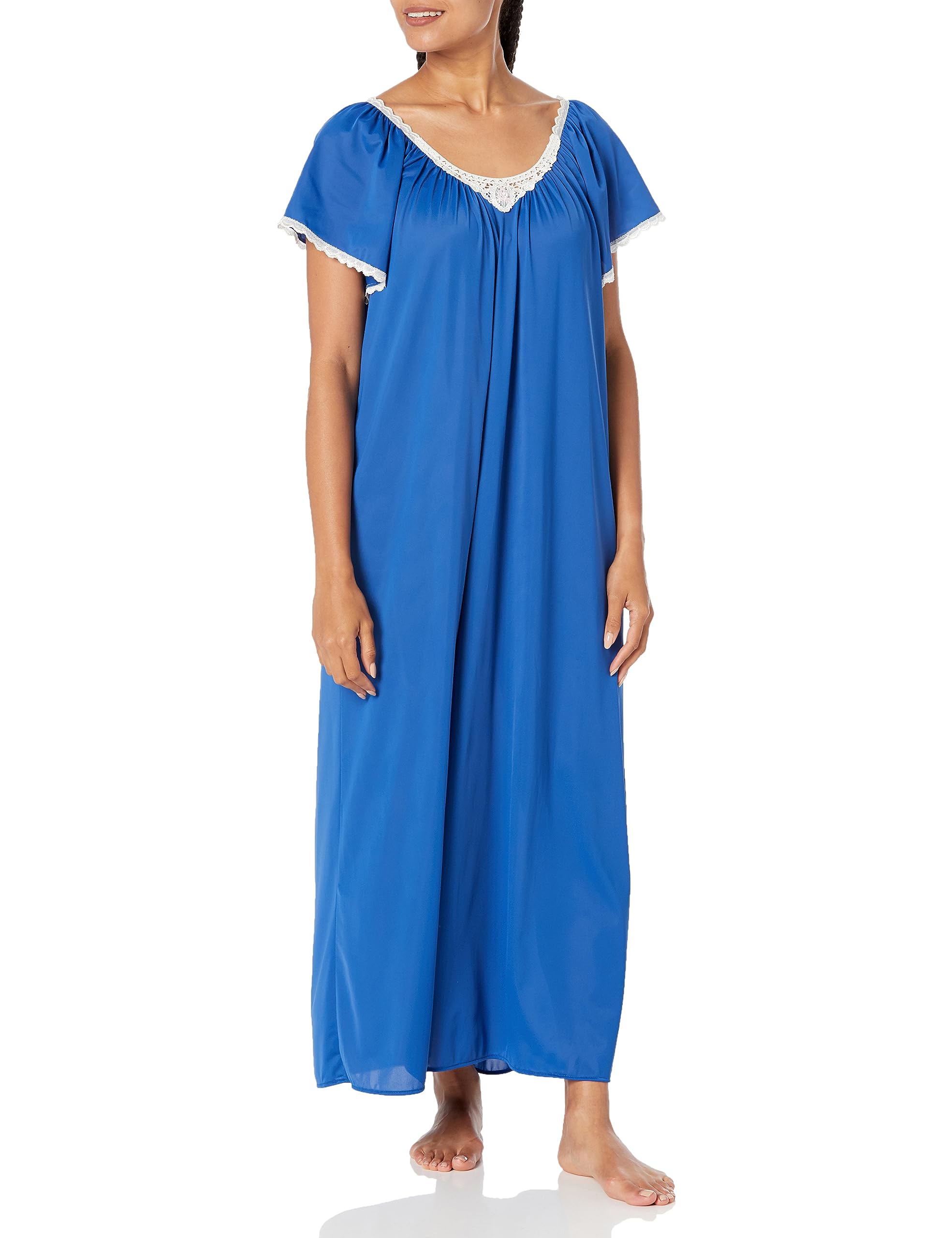Shadowline Women's Cameo Flutter Sleeve Long Nightgown
