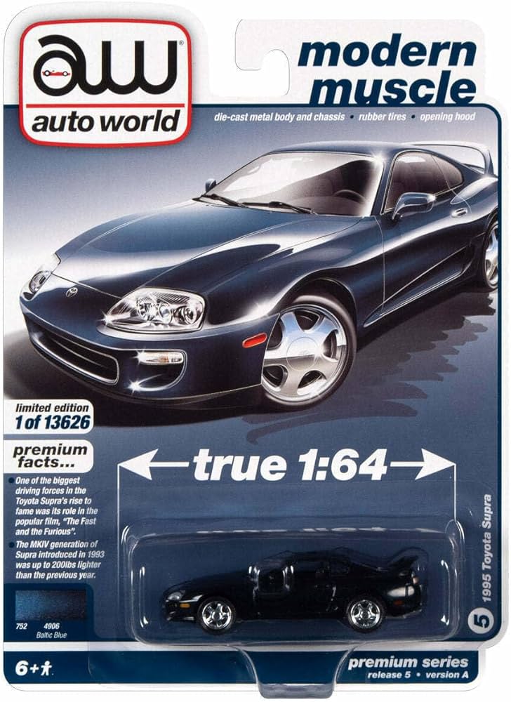 未開封: ミニカー トヨタ GR スープラ BLACKVART 声優 Amazon | autoworld 1/64 トヨタ スープラ A80 1995 ダークブルー
