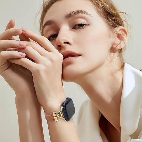 Miniatura 6 de Correas de cuero delgadas compatibles con Apple Watch Band 1.496 in 1.575 in 1.614 in 1.654 in 1.732 in 1.772 in 1.929 in, correa de cuero superior