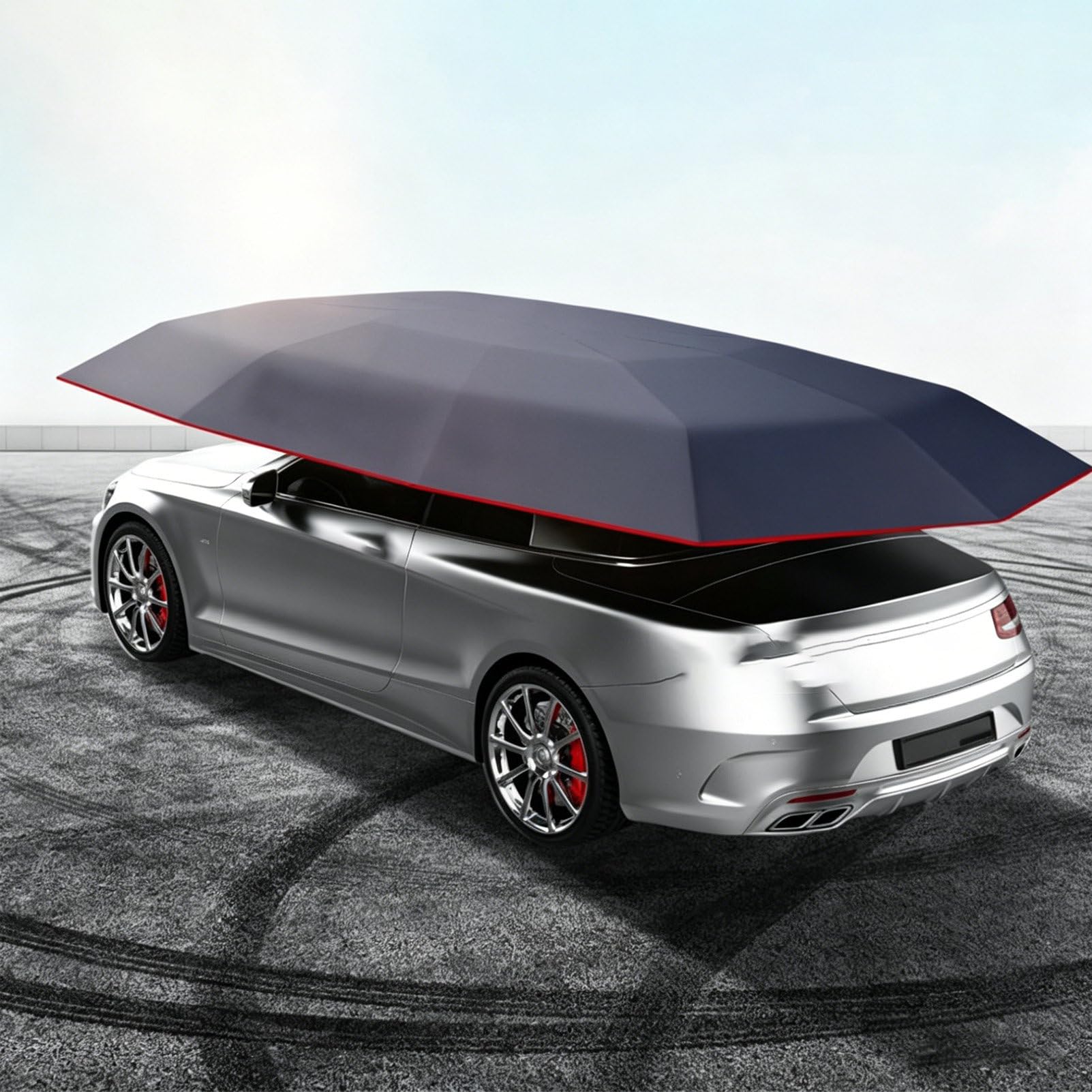 Pvxa Remote adjustment Automatic Car Umbrella, 2-In-1 Automatic Carport and Outdoor Umbrella, Remote Start Car Cover, for Outdoor Vehicle Protection Blue-5.2M