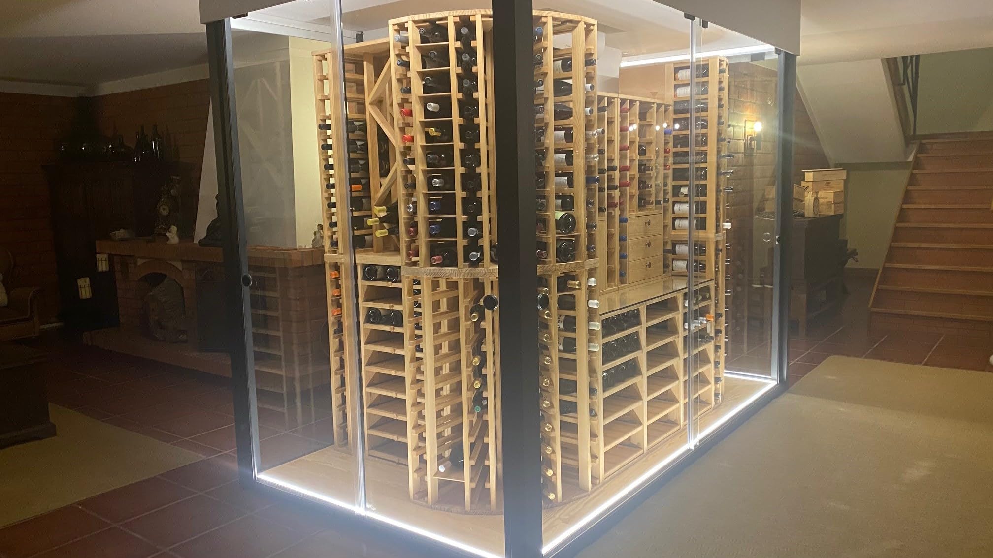 Botellero Fabricado en Pino para 48 Botellas