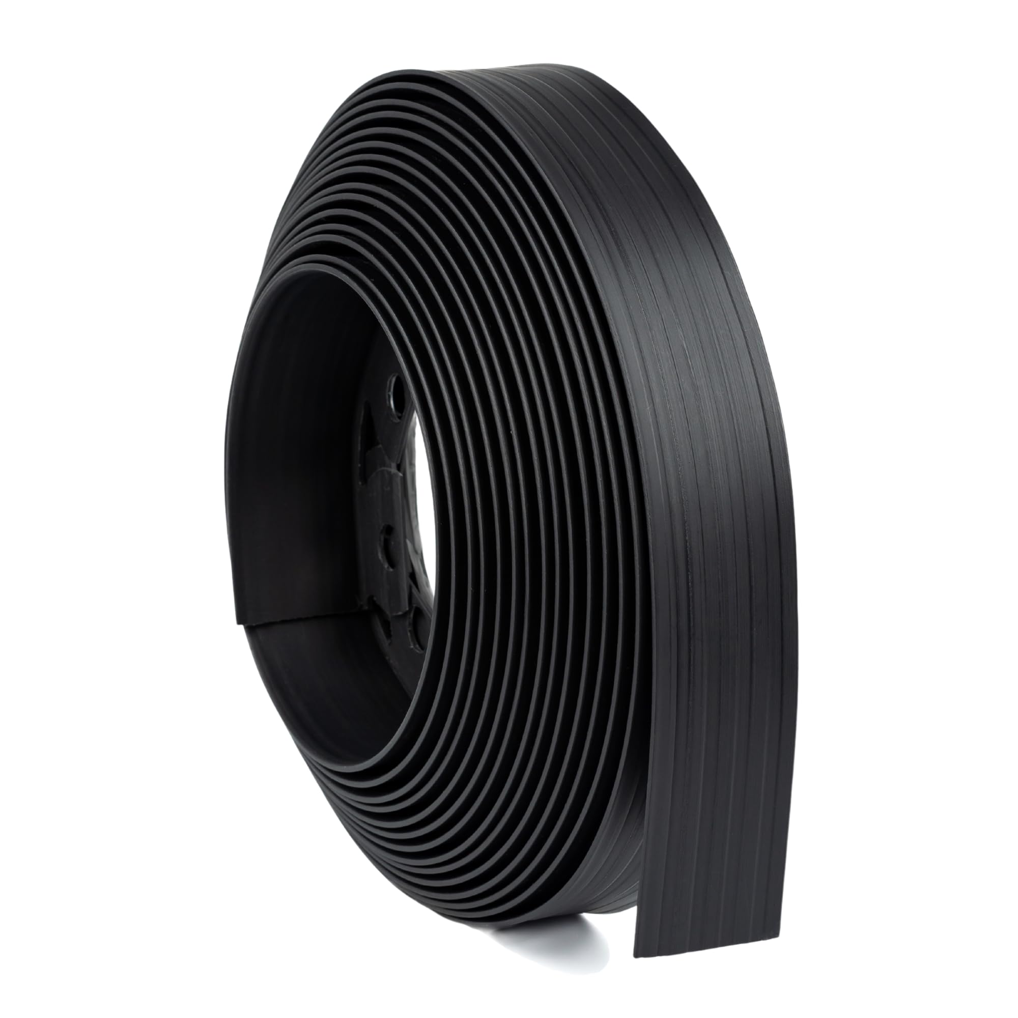 Bordure de Jardin en Plastique 10 mètres avec 30 Piquets d'ancrage - Bordurette de Jardin Flexible - Hauteur 50mm - Utilisation Facile, Noir