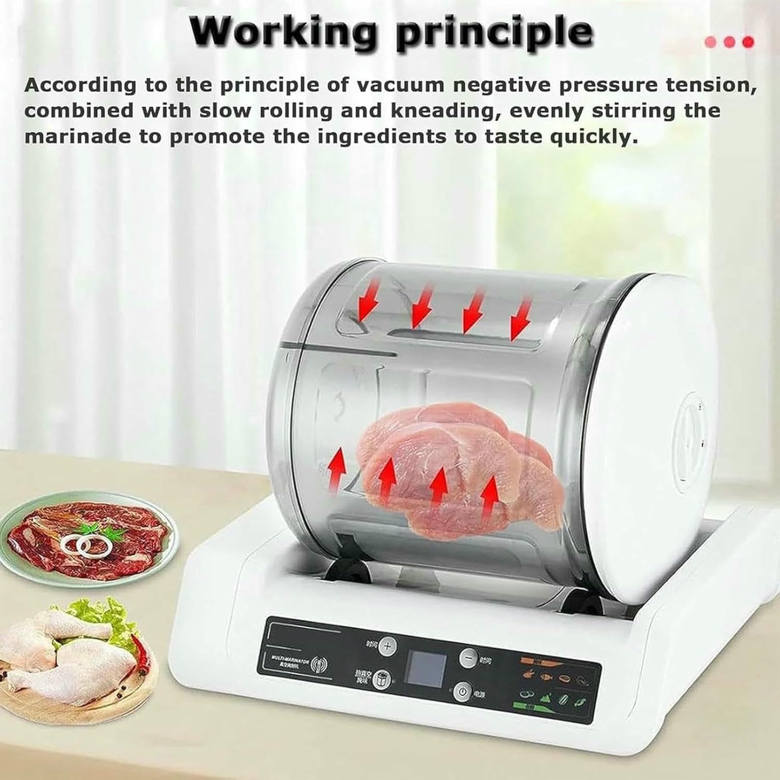 Marinatrice Automatica sottovuoto, Marinatrice per Carne e Verdure, per Hamburger di Pollo con Pancetta marinata