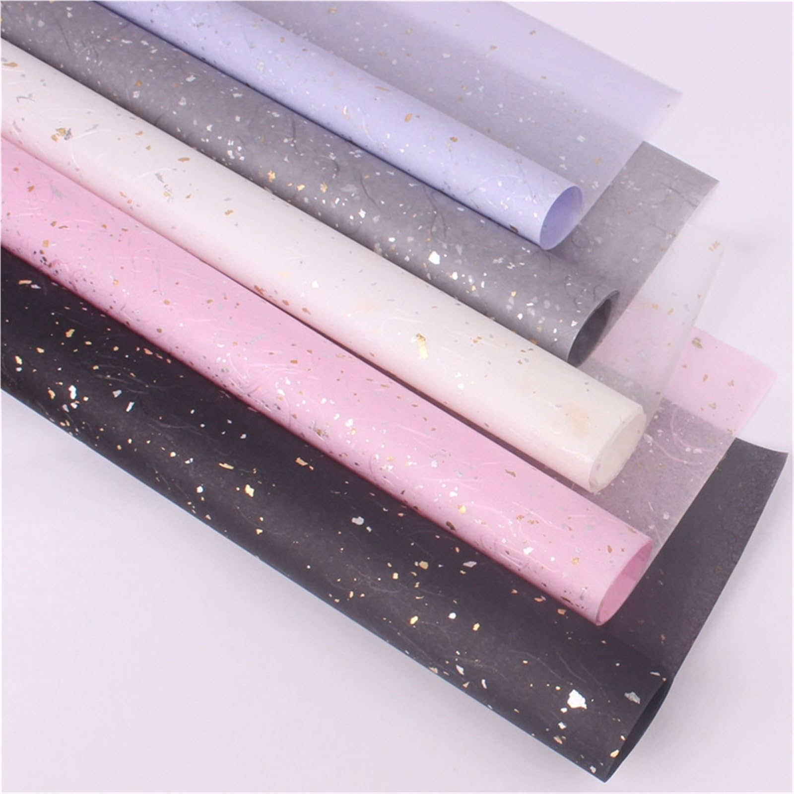 Carta Regalo Gold Silver Shiny Waterproof Flower Wrapping Papers Gift Craft Packing(6)