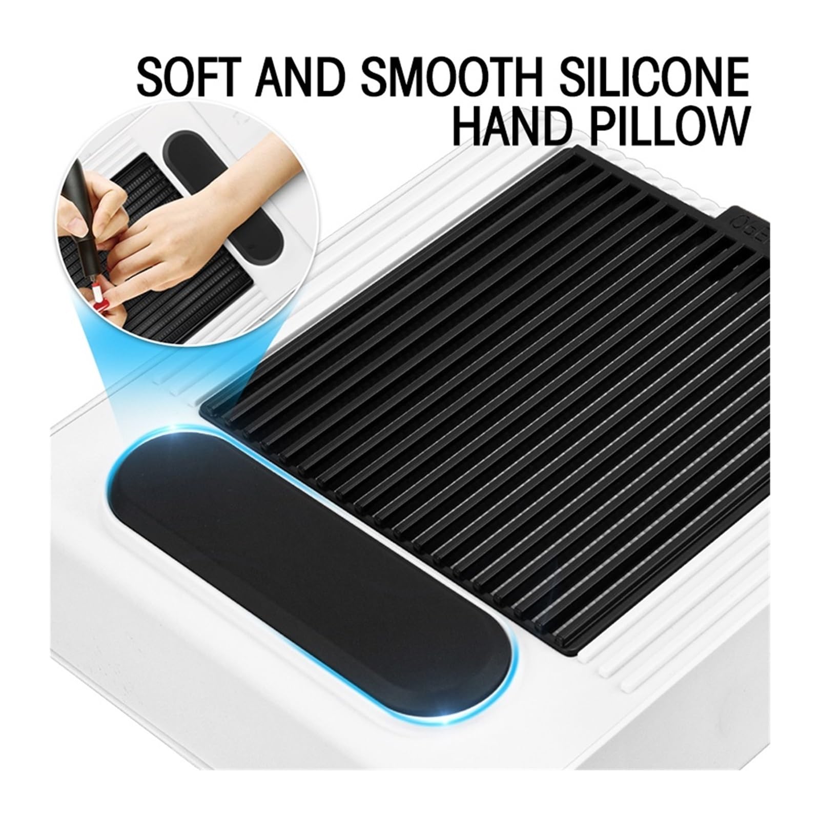 MRKU Aspiradora de manicura con Filtro Lavable, bajo Nivel de Ruido y Filtro de Repuesto, 180 W, con Ventilador de Velocidad Ajustable.