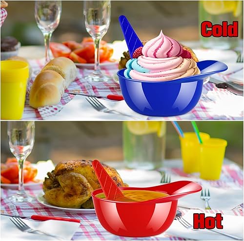 Miniatura 5 de MEEZY Juego de 50 cuencos de helado para casco de béisbol con 25 mini tazas de postre y 25 cucharas, gorra de béisbol reutilizable de 8 onzas,