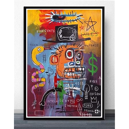 Amazon ジャン ミシェル バスキアポスター グラフィティアールヌーボーアートパネル絵画フォトフレーム印刷ダンフレーム印象派ヨーロッパ壁壁紙壁画美術 24 50x100cm 額装 アートフレーム ポスター オンライン通販