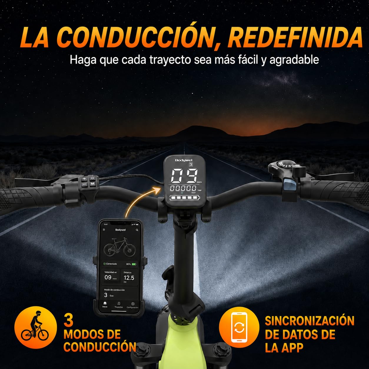 Bodywel F20Pro Bicicletas Eléctricas Adultos, 20x4.0” E-Bike Todo Terreno, Batería 48V 20Ah, Motor 250W, 7 Velocidades, Suspensión Ajustable, Frenos de Disco Doble