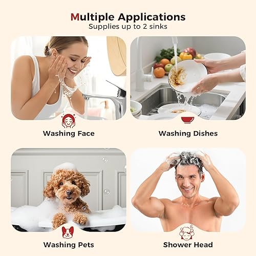 Vista 5 de CAMPLUX Calentador de Agua Eléctrico Sin Tanque de 8kW 240 Voltios, Calentador de Agua Caliente Instantáneo Bajo Demanda con Automodulación